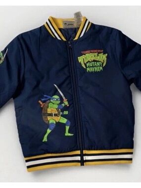 Teenage mutant ninja turtle bomber jacket boys size 4/5 mutant mayhem